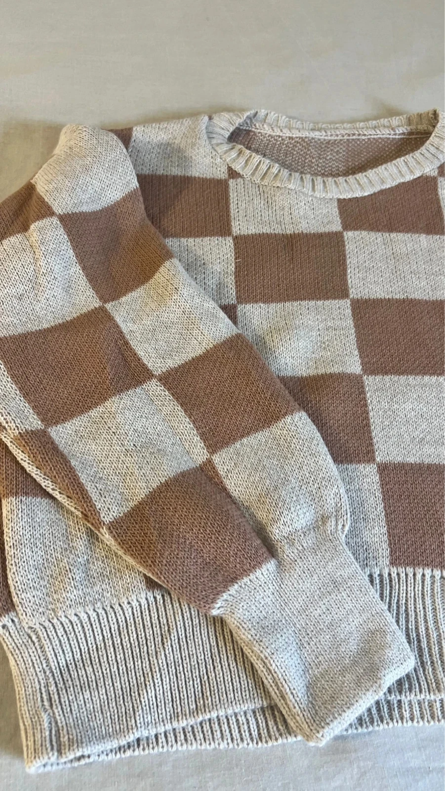 Brown & Beige Checkered Sweater Cozy & Stylish – photo 8